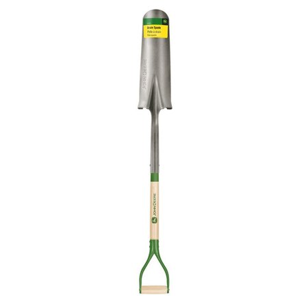 JOHN DEERE 42 in Round Drain Spade Shovel, Steel, Wood Handle PEP-16-RBA-JD